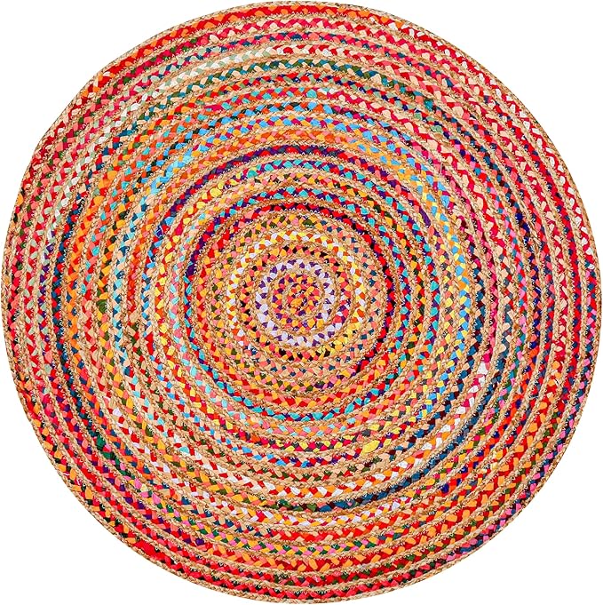 Hausattire Bohemian Braided Rug 4' Round - Image 5