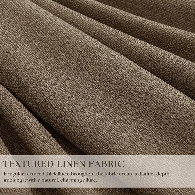 Light Brown Memory Trained Pinch Pleated 108 Inch Blackout Curtains | Double - Image 4