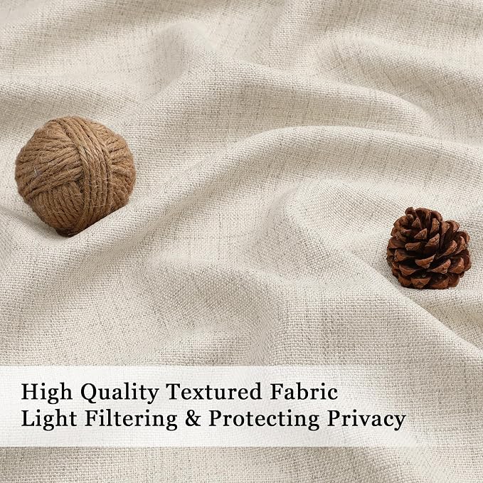 OWENIE Natural Valances for Windows 1 Pcs, Light Filtering Textured Farmhouse - Image 2