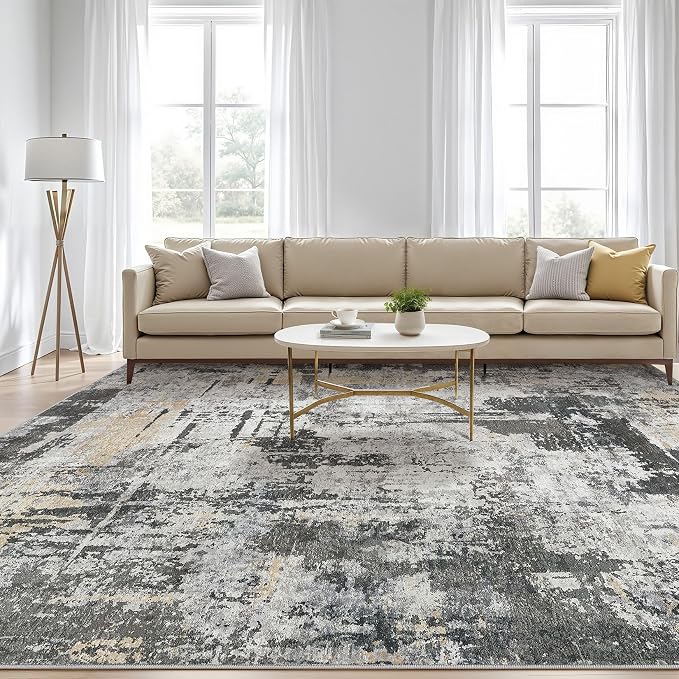 LOONGRUG 7x10 Area Rug Washable Large Neutral Modern Living Room Rugs | - Image 5