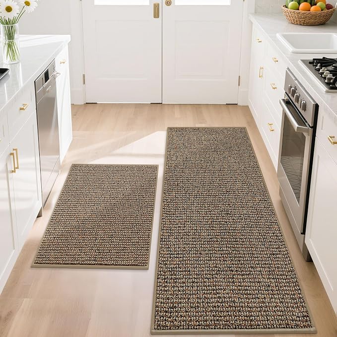 BEQHAUSE Kitchen Rugs and Mats 2PCS, Non-Slip Kitchen Mats by BEQHAUSE