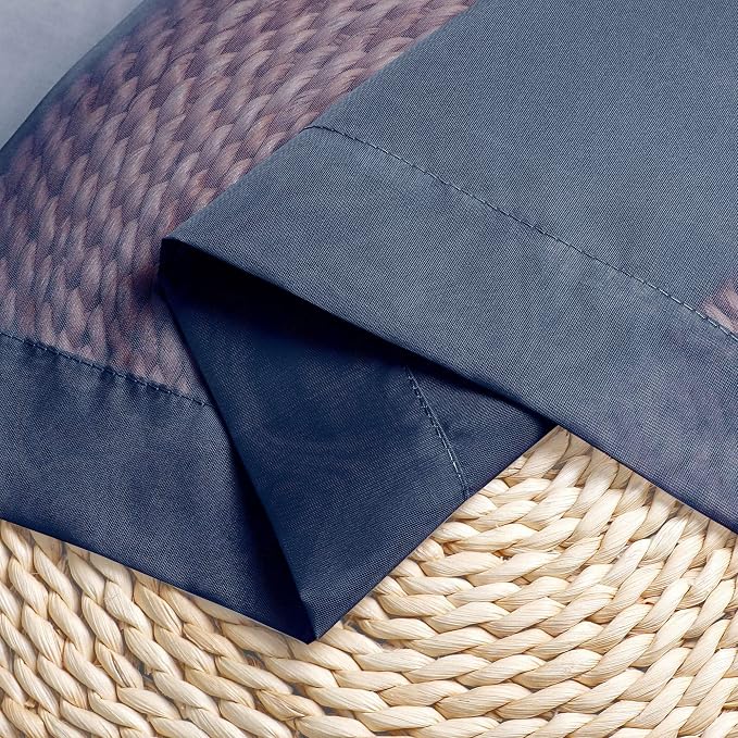 OWENIE Navy Blue Sheer Kitchen Valance - Image 4