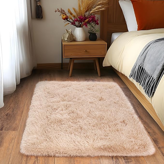 Small Area Rug, 2x3 Rug for Bedroom Shaggy Throw Rugs for Dorm Rug, Soft Shag by Quntue