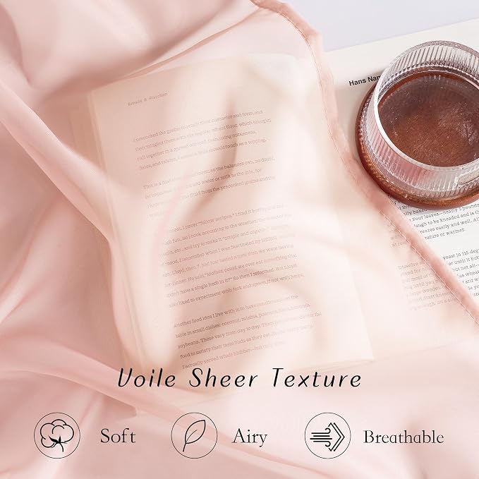 NICETOWN Light Pink Sheer Curtains - Image 4