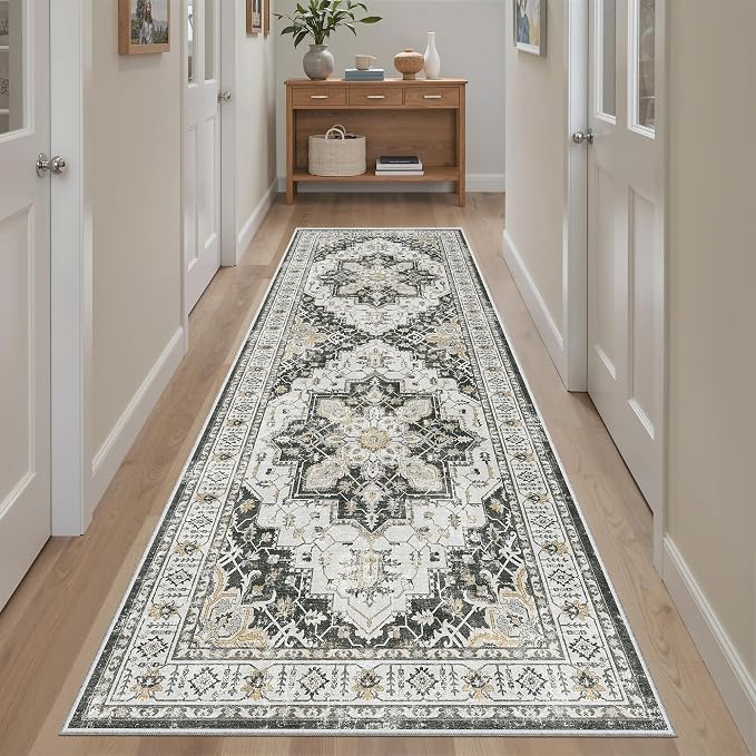 Madane Runner Rug 2'6''x8' Kitchen Runner, Hallway Runner Printed Vintage by Madane