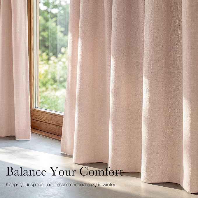 NICETOWN 100% Absolutely Blackout Linen Curtains - Image 6