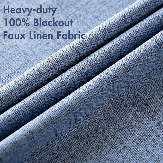 MIULEE Linen Blackout Curtains and Drapes 100% Room Darkening Thermal Insulated - Image 5