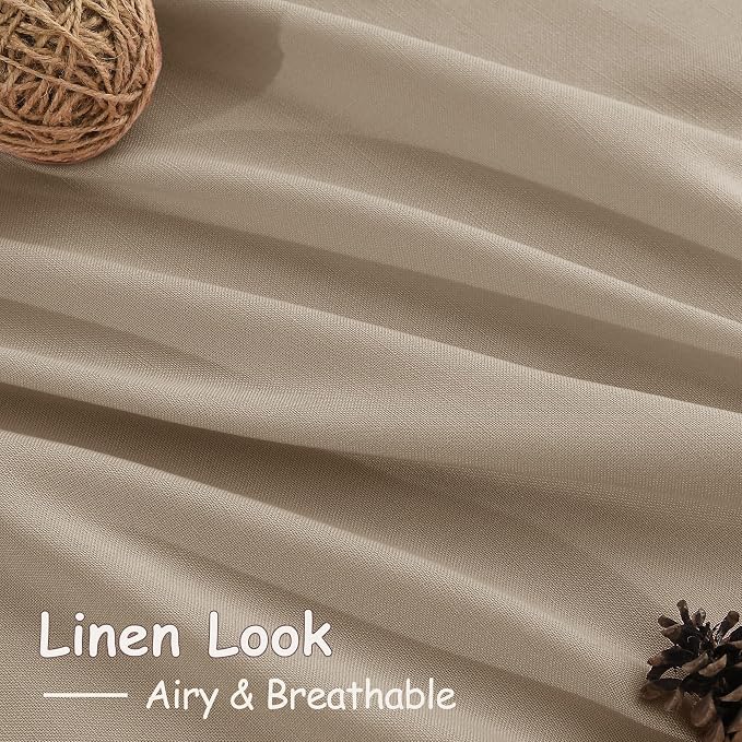 Sepia Beige Linen Curtains 90 Inches Long - Image 4