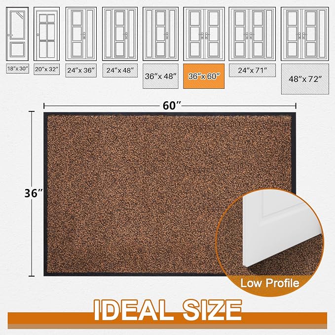 Mibao Front Door Mat, Dirt Trapper Welcome Mat - Image 2