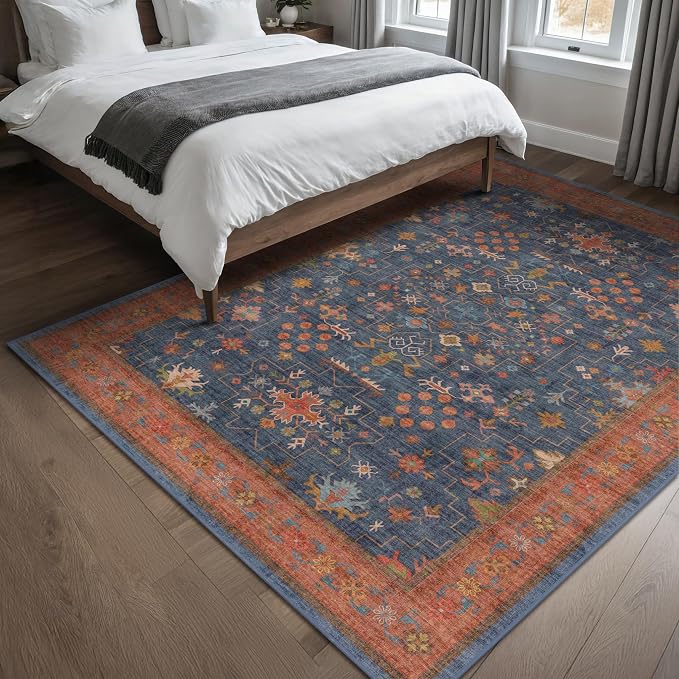 Hazo Haus Navy Blue Area Rug 5x7 Living Room Rug - Image 8