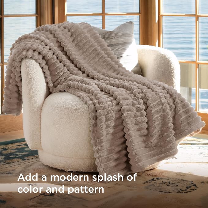 Bedsure GentleSoft Light Brown Twin Blanket - Image 3