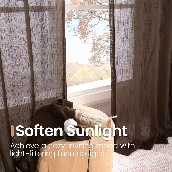 BGment Linen Curtains 54 Inch Length - Image 5