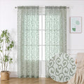 OWENIE Sage Green Semi Sheer Curtains 84 inches Long by OWENIE