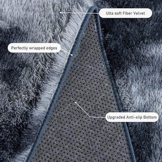 Small Area Rug, 2x3 Rug for Bedroom Shaggy Throw Rugs for Dorm Rug, Soft Tie - Image 5