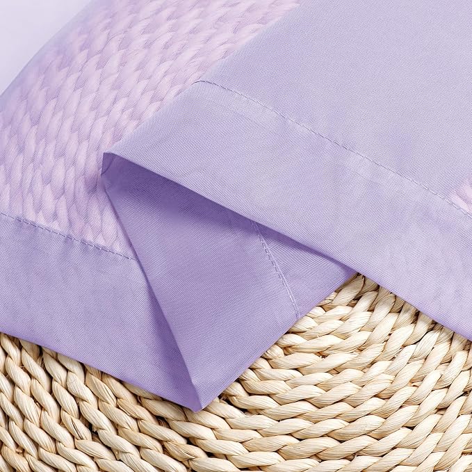 Chyhomenyc Lilac Sheer Curtains 63 Inch Length 2 Panels, Light Filtering Airy - Image 3
