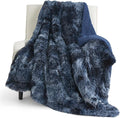 Bedsure GentleSoft Fluffy Navy Blue Throw Blanket, Tie Dye Blue Decor Navy Gifts by BEDSURE