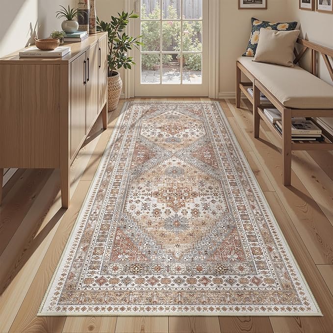 3x6 Runner Rug, Thin Entryway Non Slip Washable Rugs by Restydon