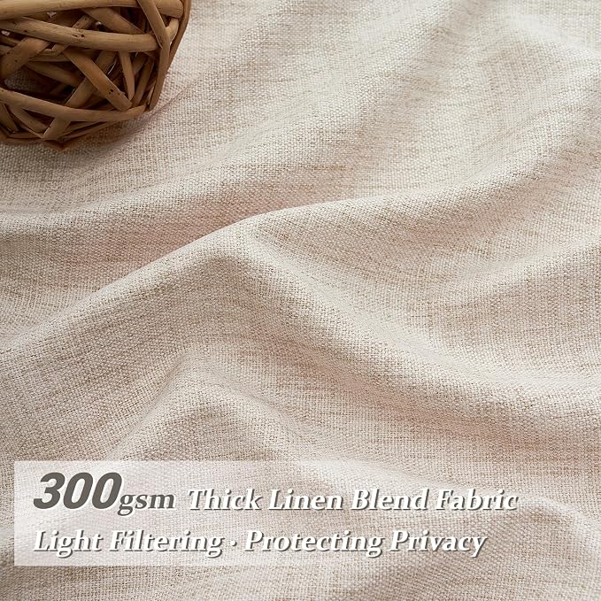 Pinch Pleated Linen Semi Sheer 105 Inch Extra Long Curtains - Image 2