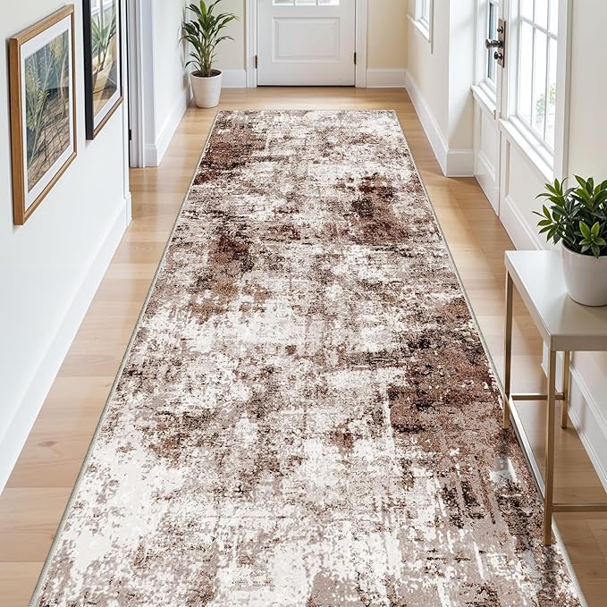 3x12 Washable Runner Rugs for Hallway: Long Abstract Runners for Entryway by WIEVEDENS