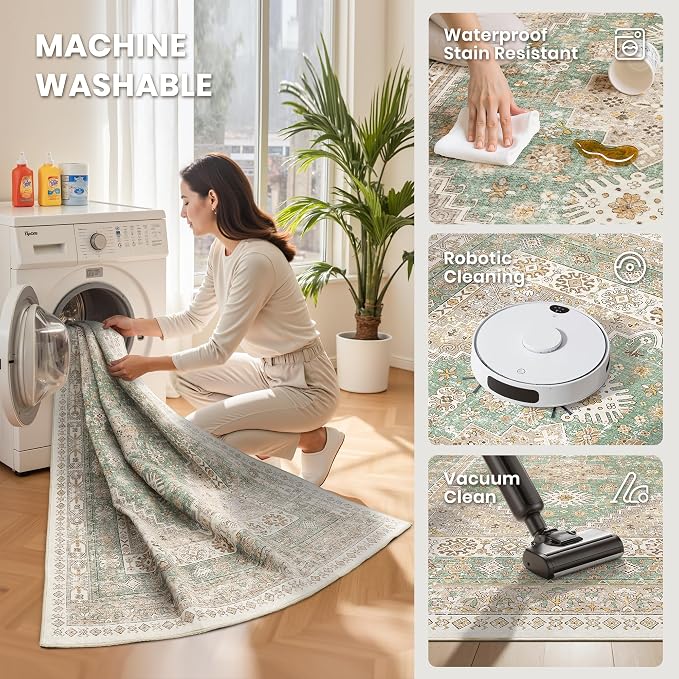 zesthome 6x9 Area Rug, Super Soft Washable Rugs - Image 5