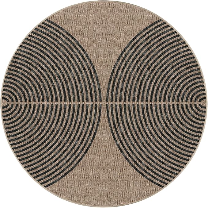 Lahome Modern Rainbow Round Rug 4ft, Washable Outdoor Rugs - Image 7