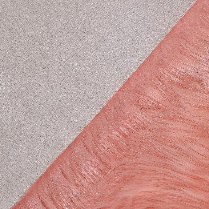 linmopm Faux Fur Rug Sheepskin Shag Fluffy Fuzzy 6x9 ft Pink Rugs - Image 4