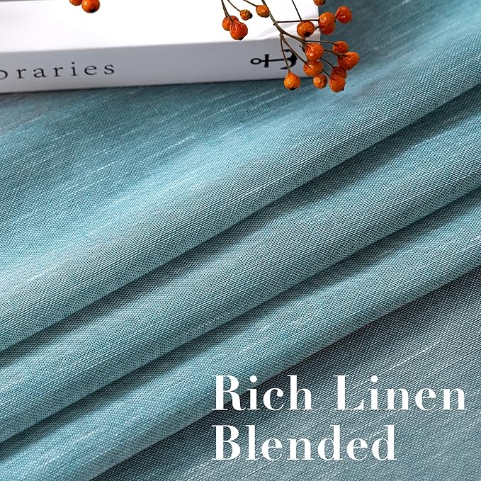 Elegant Natural Linen Curtain Panels Energy Efficient Semi - Image 4