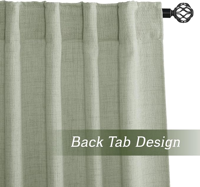 RYB HOME Linen Sheer Curtains and Drapes - Image 3