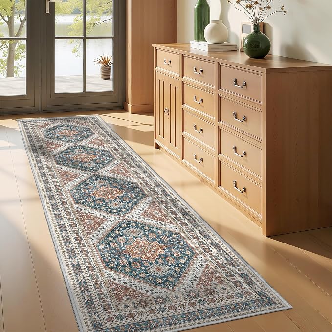 Runner Rug 2x8 Runners for Hallways Non Slip Washable, Vintage Hallway Runner - Image 3