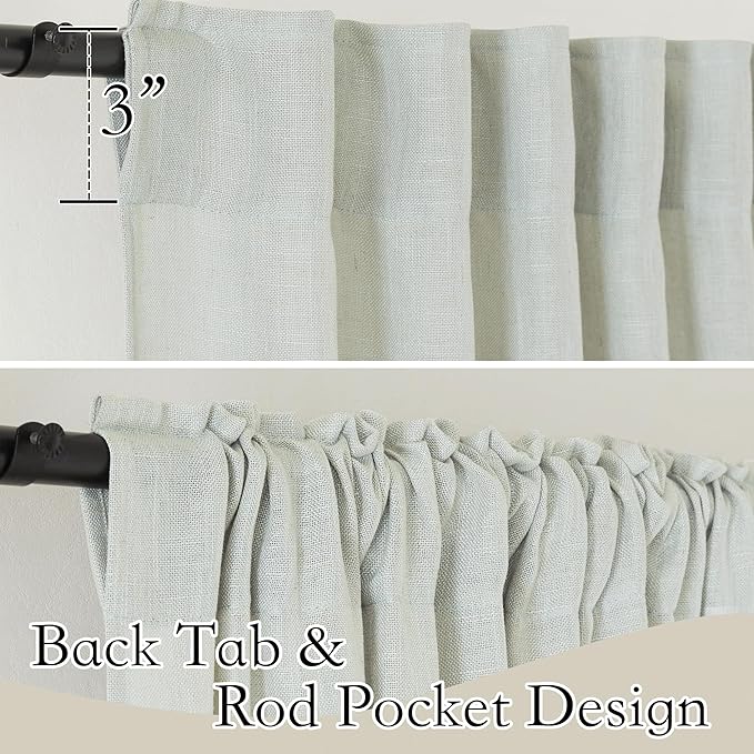RYB HOME Natural Linen Curtains 72 inch Length - Image 2