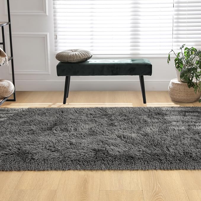 Tepook Fluffy Runner Rugs for Bedroom Aesthetic 2x6 Feet, Shag Soft Bedside Rug - Image 6