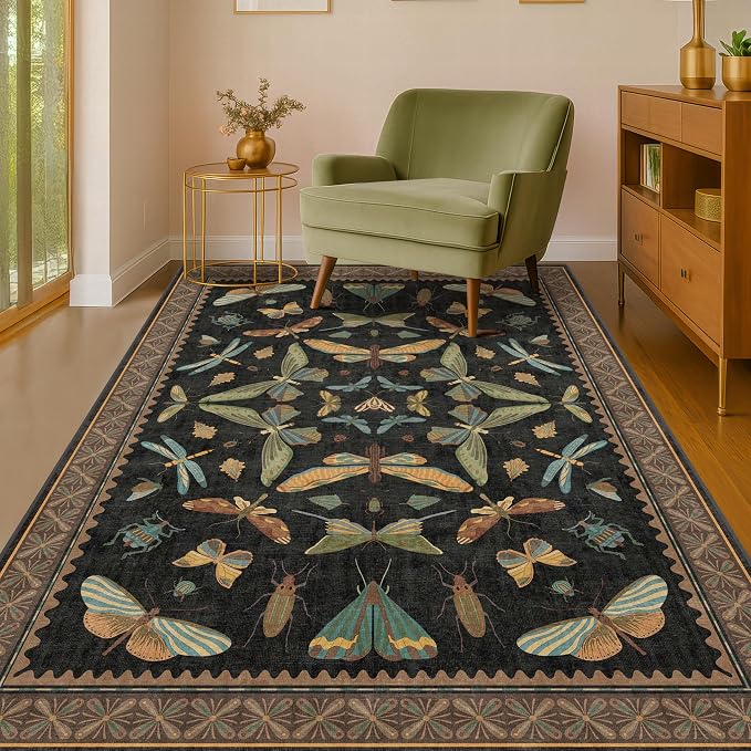 Washable 5x7 Black Rug for Living Room - Image 8