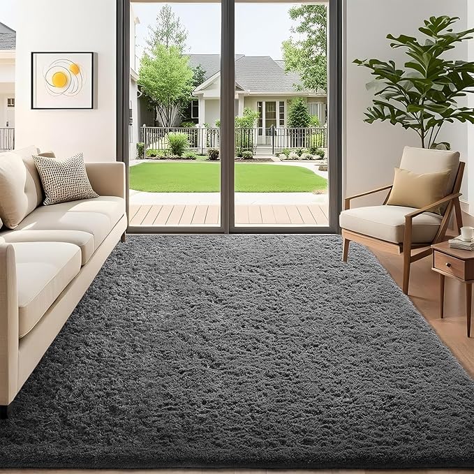 Ophanie 5x7 Area Rugs for Living Room Grey, Fluffy Shag Large Fuzzy Plush Soft by Ophanie