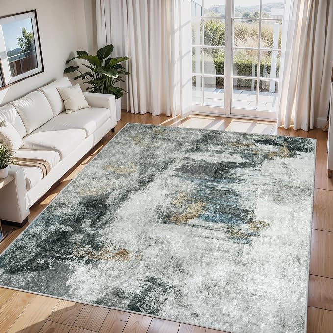 6x9 Area Rugs for Living Room Rug Washable: Abstract Rug for Dining Room by Aelenmu