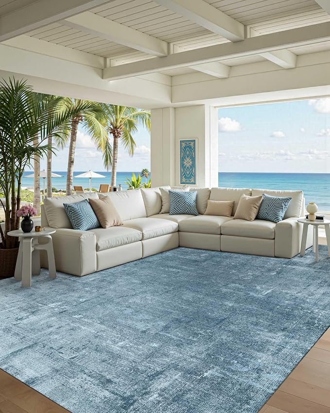 Latte&Fog 6x9 Area Rugs for Living Room Bedroom, Boho Non Slip Low Pile Carpet by LatteFog