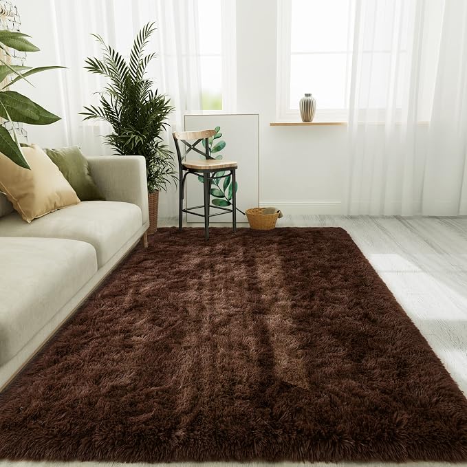 LOCHAS Ultra Soft Indoor Modern Area Rugs Fluffy Living Room Carpets by LOCHAS
