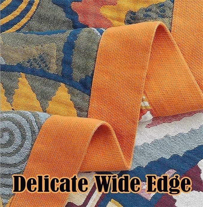 MSGKV Boho Throw Blanket for Couch 50"x60" 100% Cotton Sofa Blanket Spring - Image 6