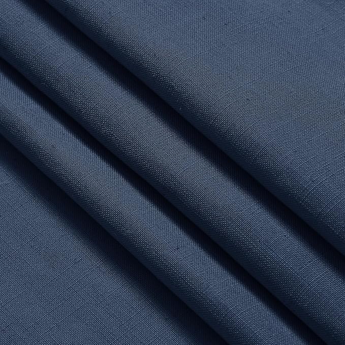 Denim Blue Linen Curtains for Living Room 63 Inches Long 2 Panel Set Light - Image 7
