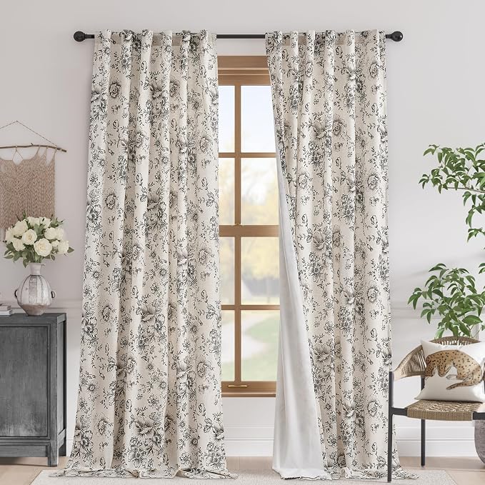 jinchan Blackout Floral Curtains by JINCHAN