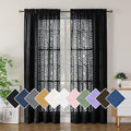 Simplebrand Black Semi Sheer Curtains 84 Inches Long 2 Panels, Light Filtering by Simplebrand