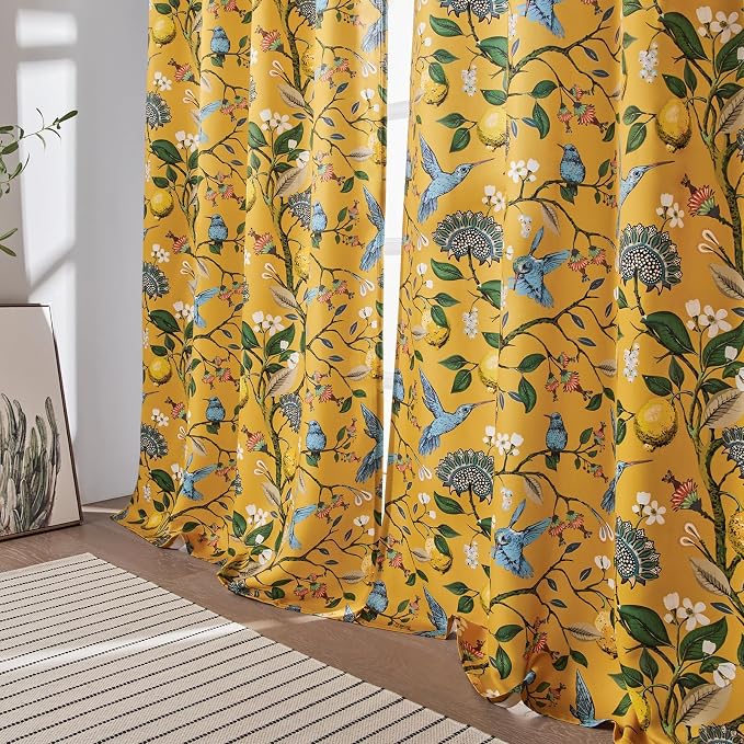 Topfinel Mustard Yellow Luxury Curtains 96 Inches Long - Image 8