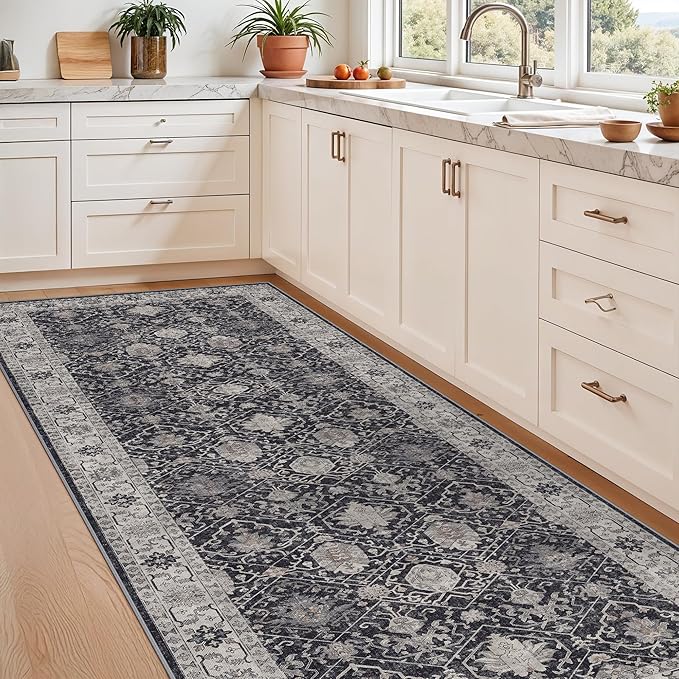 Washable 3x7 Entryway Runner Rug: Farmhouse Wide Kitchen Rug Soft Water - Image 9