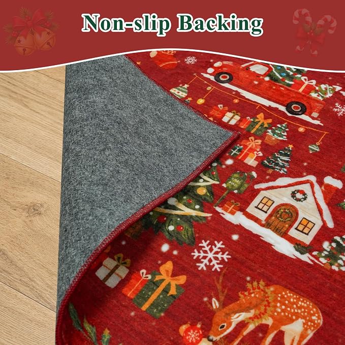 2x3 Christmas Cute Area Rug : Non-Slip Washable Winter Holiday Indoor Doormat - Image 4