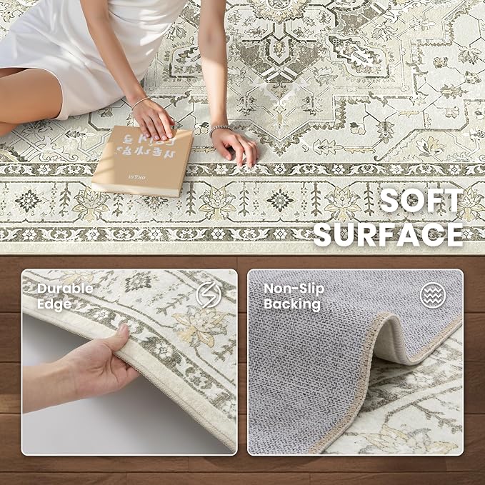 zesthome 5x7 Area Rugs, Machine Washable Rugs - Image 6