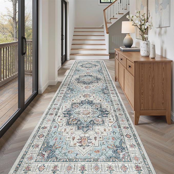 Madane Hallway Rug 3x10, Kitchen Rugs Washable Entryway Rug Vintage Kitchen by Madane