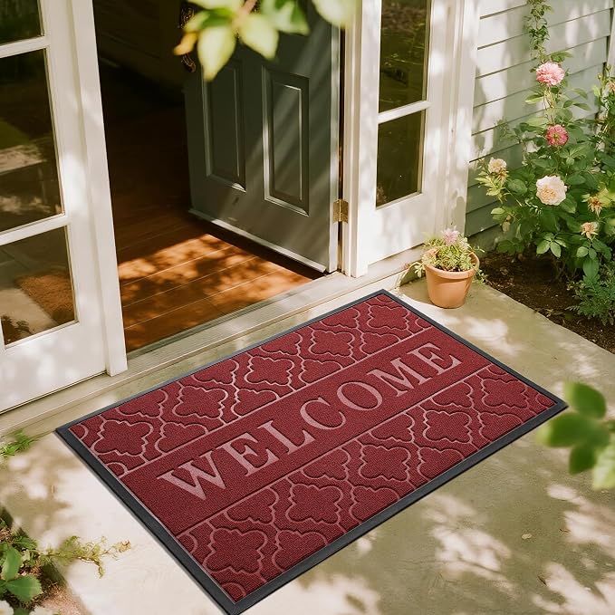 Yimobra Welcome Mat Outdoor Indoor, All-Season Waterproof Front Door Mat by Yimobra