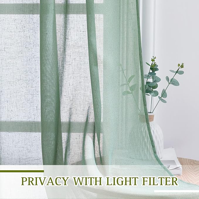 NICETOWN Semi Sheer Short Curtains - Image 5