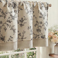jinchan Amlie Floral Linen Valance Curtain Farmhouse Kitchen Valance by JINCHAN