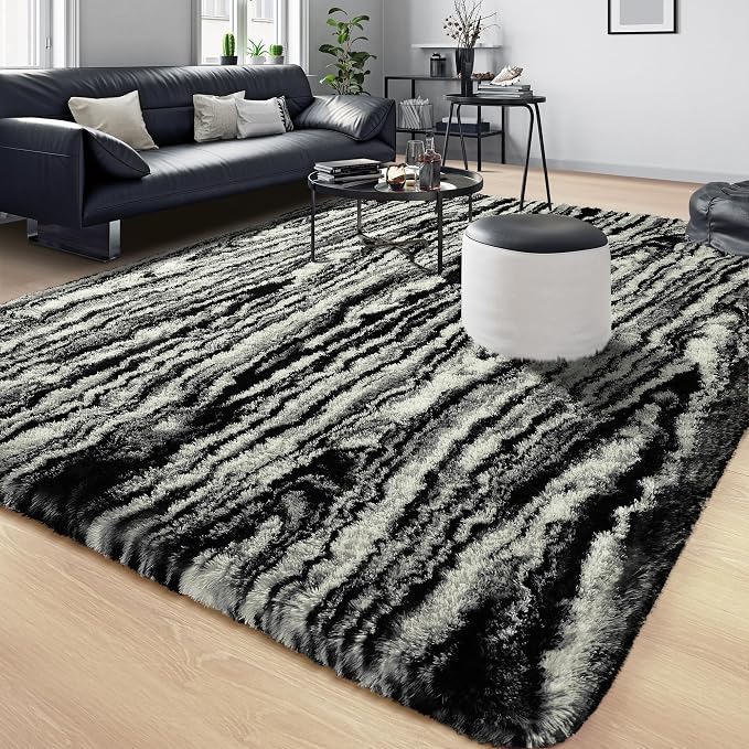 Tepook Soft Fluffy Rugs for Living Room, 5x8 Shaggy Area Rug for Bedroom - Image 8