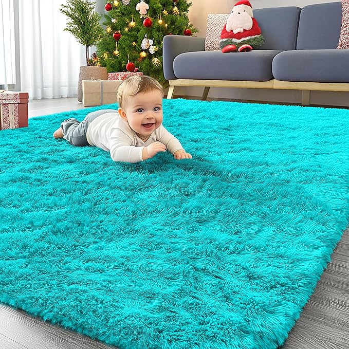 OLANLY Area Rugs for Living Room Bedroom, Machine Washable 4x5.9 ft Soft Fluffy by OLANLY
